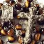 elegantmedical CATHOLIC Tiger Eye & Silver Rose Beads ROSARY CROSS crucifix necklace elegantmedical CATHOLIC Tiger Eye & Silver Rose Beads ROSARY CROSS crucifix necklace