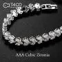 T400 White Link Tennis Bracelet Pendant Necklace Jewelry Set with AAA Cubic Zirconia Wedding Gift for Brides Bridesmaid Women