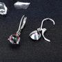 18K White Gold Plated Mystic Fire Topaz Leverback Earrings Hypoallergenic Jewelry For Women Girls