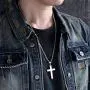 Starmond Cross Necklace for Men Stainless Steel Crucifix Bible Prayer Pendant 24'' Chain Starmond Cross Necklace for Men Stainless Steel Crucifix Bible Prayer Pendant 24'' Chain