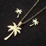 MIXIA Stainless Steel Hawaii Tropical Plant Pendant Necklace for Women Coconut Palm Tree Stud Earrings Beach Set Jewelry MIXIA Stainless Steel Hawaii Tropical Plant Pendant Necklace for Women Coconut Palm Tree Stud Earrings Beach Set Jewelry