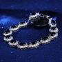 EVER FAITH Womens Austrian Crystal Zircon Bridal Snowflake Flower Tennis Bracelet Silver-Tone