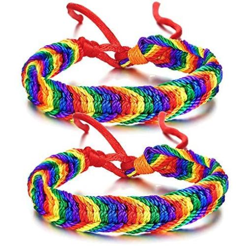 Various Style Gay & Lesbian LGBT Pride Braided Macrame Bracelet Bulk Rainbow Pride Parade Accessory Wristband Handmade Pride Jewelry for Men Women