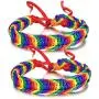Various Style Gay & Lesbian LGBT Pride Braided Macrame Bracelet Bulk Rainbow Pride Parade Accessory Wristband Handmade Pride Jewelry for Men Women