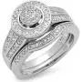 Dazzlingrock Collection 0.50 Carat (ctw) Sterling Silver White Diamond Round Ladies Bridal Engagement Ring Set 1/2 CT, Size 8.5 Dazzlingrock Collection 0.50 Carat (ctw) Sterling Silver White Diamond Round Ladies Bridal Engagement Ring Set 1/2 CT, Size 8.5
