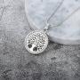 Ouran Tree of Life Pendant Necklace for Women, Rose Gold and Silver Long Chain Necklace with CZ Crystal