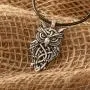 HAQUIL Owl Jewelry Owl Pendant Leather Cord Necklace for Men and Women, 19.7''