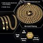 KRKC&CO Mens Cuban Link Chains, 18k Gold Miami Cuban Link Curb Chain, Hip Hop Jewelry, Durable Street-wear Hip Hop Chains for Men, 10mm/6mm/4mm, 18 20 22 24 26 inches