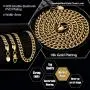 KRKC&CO Mens Cuban Link Chains, 18k Gold Miami Cuban Link Curb Chain, Hip Hop Jewelry, Durable Street-wear Hip Hop Chains for Men, 10mm/6mm/4mm, 18 20 22 24 26 inches