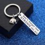 WUSUANED Friendship Keychain Never Forget How Strong You Are Elephant Jewelry Inspirational Gift For Elephant Lovers