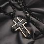 WESTMIAJW Stainless Steel Black Cross Pendant Necklace Chain Jewelry for Men Boys 60cm