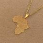 Davitu Gold Color Africa Map Hip-hop Style Pendant Necklaces with Sierra Leone for Women Men African Maps Jewelry Gifts #J0581 - (Length: 45cm by 3mm Chain)