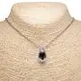 BlueRica Glass Teardrop Pendant with Purple Mushroom on Stainless Steel Chain Necklace