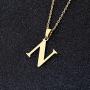 Fashion Initial Letter Pendant Necklace Stainless Steel Gold Color Mens Womens Custom Capital Letter Name Necklace Personalized Jewelry Gift