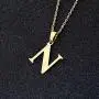 Fashion Initial Letter Pendant Necklace Stainless Steel Gold Color Mens Womens Custom Capital Letter Name Necklace Personalized Jewelry Gift