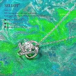 Sellot Gifts for Women Valentines Day ✦Satellite Series✦ 925 Sterling Silver Pendant Necklace Stud Earrings for Women with 5A Cubic Zirconia Jewelry Set for Wedding Birthday with Gift Box