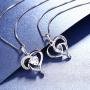 Heart Necklace with 925 Sterling Silver and 3A Cubic Zirconia or Pendent Necklace, 18+ 2'' Extender Chain, Jewelry Gifts for Women Girls