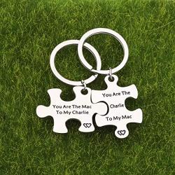 POTIY Mac and Charlie Puzzle Keychain Couple Keychain Lovers Gift Always Sunny Mac and Charlie Keychain Its Always Sunny in Philadelphia Gift