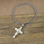 YL Cross Necklace for Men Stainless Steel Crucifix Pendant Rolo Chain Jewelry