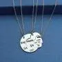 HN HNHB 3 Sister Necklace Bracelet Big Sis Middle Sis Little Sis 3 Piece Cut Heart Necklace Set for Strengthening Sisterhood Adorable Jewerly