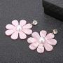 Fashion Resin Daisy Flower Earrings For Women Pearl Crystal Floral Petals Dangle Earrings Jewelry