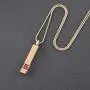 Gold Cremation Jewelry for Ashes Necklace Stainless Steel Crystal Bar Charm Urn Pendants Ashes Cube Memorial Keepsake Jewelry