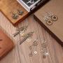 8 Pairs Steampunk Drop Earrings Gear Dangle Earrings Antique Clockwork Earrings Vintage Mix-tone Earrings for Women Girls