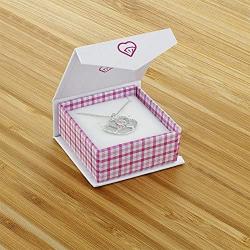 In Season Jewelry Rhodium Plated Princess Crown Pendant Pink Clear Crystal Girls Kids Necklace 16''