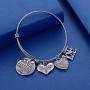 Lcbulu Sister Bracelet Sister Gifts from Sister - Side by Side or Miles Apart We are Sisters Connected by The Heart Bracelet for Sister from Sister