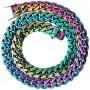 TOPGRILLZ 10,14mm Polished Stainless Steel Solid Rainbow Laser Cuban Link Chain Necklace for Men Women Hip Hop Jewelry TOPGRILLZ 10,14mm Polished Stainless Steel Solid Rainbow Laser Cuban Link Chain Necklace for Men Women Hip Hop Jewelry