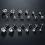 GEMSME 18K White Gold Plated Round Cubic Zirconia Stud Earrings Hypoallergenic Jewelry for Women Men