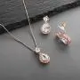 Mariell Rose Gold CZ Pear Shaped Necklace and Earrings Set - Wedding Jewelry for Brides & Bridesmaids