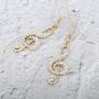 Women Dangle Earrings,Musical Note Drop Earring for Girl Rhinestone Earring Hook Earring with CZ Crystal