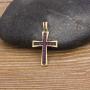 OUCHUANG 14K Gold Plated Cross Inlay Pendant Necklace for Women | Cross Pendant | Fashion Jewelry Gifts