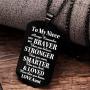Niece Gifts from Aunt & Uncle Niece Black Dog Tag Necklace - To Our Niece, Always Remember You’re BRAVER than You Believe.