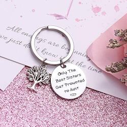 TzrNhm Blossom New Aunt Gift for Sisters Friends Only The Best Sisters Get Promoted to Aunt Bracelet Keychain
