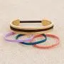 ZUOBAO Stainless Steel Elastic Hair tie Bracelet Brushed Edges for Women Girls
