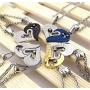 Uloveido Stainless Steel Mens Womens Couples Pendant Necklace Love Heart CZ Puzzle Matching Fashion Jewelry Gifts (9 clolors to Choose) SN102