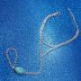 TseanYi Turquoise Finger Bracelet Layering Silver Chain Wrist Bracelet Boho Hand Chain Jewelry for Women and Girls (Silver)
