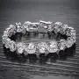 Herinos Women Platinum Plated Cubic Zirconia Tennis Bracelets Wedding Bridal Crystal Bangle Herinos Women Platinum Plated Cubic Zirconia Tennis Bracelets Wedding Bridal Crystal Bangle