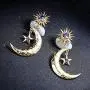 Sun Star Moon Drop Dangle Earrings for Women Girl Sun Moon Crescent Rhinestone Stud Earrings Bohemian Jewelry