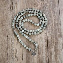 Prayer Yoga Jewelry Lotus Seed Charm Wrist Bracelet Mala Beads 108 Rosary Necklace Meaningful Handmade Gifts