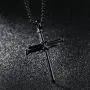 LineAve Mens Stainless Steel Nail and Rope Cross Pendant Necklace LineAve Mens Stainless Steel Nail and Rope Cross Pendant Necklace