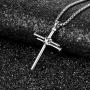 AILUOR Vintage Nail Cross Charm Pendant Necklace, Mens Stainless Steel Christian Chain Jewelry Polished