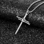 AILUOR Vintage Nail Cross Charm Pendant Necklace, Mens Stainless Steel Christian Chain Jewelry Polished