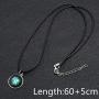 Pendant Necklace Galaxy Constellation Design 12 Zodiac Sign Horoscope Astrology Necklace for Women Men Resin Round Art Black Rope Stainless Steel Handmade Jewelry