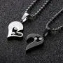 GAGAFEEL His Her Couple Necklace Stainless Steel Pendant Heart Cz Puzzle Matching Set I Love You Gift Box