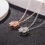 Inf-way I Love You Necklace, 925 Sterling Silver 100 Languages Projection on Round Onyx Pendant Loving Memory Collarbone Necklace 1 Pcs