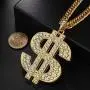LOYALLOOK 2PCS 18K Gold Plated Chain with Dollar Sign Pendant Necklace Old School Hip Hop Rotatable Dollar Necklace 80s 90s Rapper Costume Big Chunky Turnover Punk Style Necklace LOYALLOOK 2PCS 18K Gold Plated Chain with Dollar Sign Pendant Necklace Old School Hip Hop Rotatable Dollar Necklace 80s 90s Rapper Costume Big Chunky Turnover Punk Style Necklace