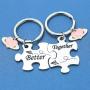 HN HNHB Better Together Couple Keychain Lover Long Distance Relationship Gift Energetic Warm Heart Jewelry Gifts